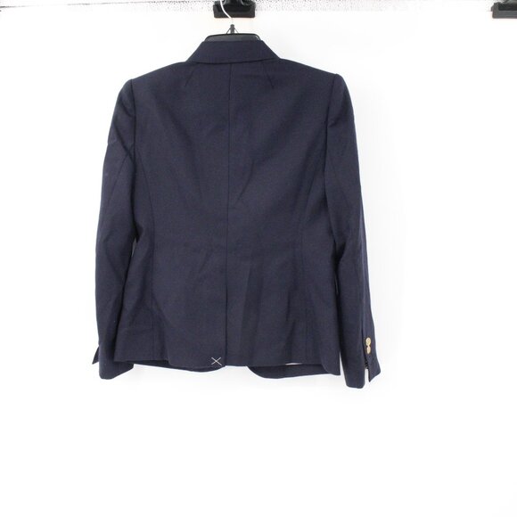 NWT J Crew Blazer Womens 4P Schoolboy Navy Blue Stretch Wool Jacket gold button - Picture 6 of 15
